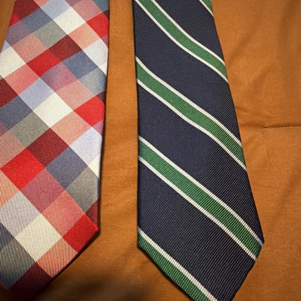 Men's Lot of Three Tommy Hilfiger 100% Italian Silk Double Print Neck Ties!